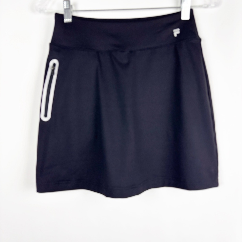 Fila Sport Women Black Skort with Zipper Pocket, Tennis, Pickleball - XS